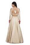 Shop_Seema Nanda_Ivory Chanderi Silk, And Organza Lining Kaur Lehenga Set_at_Aza_Fashions
