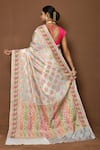 Shop_Nazaakat by Samara Singh_White Banarasi Silk Woven Floral Saree_at_Aza_Fashions