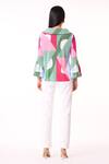 Shop_Scarlet Sage_Green Polyester Collared Maise Color Block Abstract Print Shirt_at_Aza_Fashions