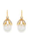 Shop Isharya White Mirrors, Pearls Marquise Drop Earrings at Aza Fashions Shop_Isharya_White Mirrors, Pearls Marquise Drop Earrings _at_Aza_Fashions