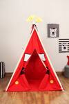 Shop My Gift Booth Red Canvas Fire Brigade Portable Teepee Tent With Padded Mat at Aza Fashions Shop_My Gift Booth_Red Canvas Fire Brigade Portable Teepee Tent With Padded Mat_at_Aza_Fashions