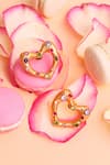 Shop_And Also_Gold Plated Stones Dainty Heart Studs_at_Aza_Fashions