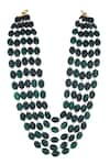 Shop_Riana Jewellery_Green Emerald Beads And Pearls Layered Mala _at_Aza_Fashions