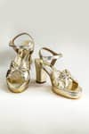 Buy_The Alter_Gold Ashley Front Knotted Heels _at_Aza_Fashions