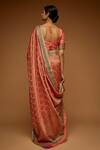 Shop_Neeta Lulla_Orange Brocade Zari, Embroidery Sweetheart Neck Mandala Zardozi Banarasi Saree _at_Aza_Fashions
