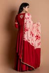 Shop_Kesar Studio_Red Silk Gota Patti Round Neck Embroidered Double-layered Anarkali With Dupatta _at_Aza_Fashions