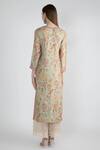 Shop_Gopi Vaid_Green Cotton Silk Printed Floral Round Amara Straight Tunic For Women_at_Aza_Fashions