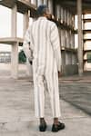 Shop_Urvashi Kaur_Off White 100% Handloom Cotton Striped Duro Pant  _at_Aza_Fashions