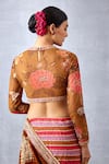 Shop_Torani_Yellow Silk Velvet And Embroidery Digital Aftaabi Darshini Blouse _at_Aza_Fashions
