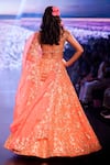 Shop_Anushree Reddy_Orange Organza Embroidery Floral Motifs Basrat Bridal Lehenga Set  _at_Aza_Fashions