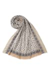 Shop_Shingora_Beige Woven Embroidered Floral Jaali Shawl _at_Aza_Fashions