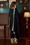 Shop_Priyanka Jain_Green Velvet Lining Shantoon Aari Work And Sequin V Neck Embroidered Kurta Set _at_Aza_Fashions