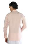 Shop_Rohit Gandhi + Rahul Khanna_Peach Cotton Pintucked Handcrafted Shirt _at_Aza_Fashions