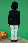 Shop_Little Boys Closet_Black Polyester Textured Bandhgala And Pant Set _at_Aza_Fashions
