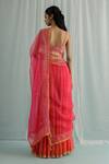 Shop_Surbhi Gupta_Pink Cotton Satin, Georgette, Organza Embroidery, Sarai Block Print Lehenga Set _at_Aza_Fashions
