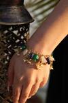 Shop_Do Taara_Multi Color Kundan And Pearl Bracelet_at_Aza_Fashions