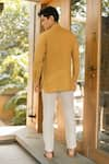 Shop_Vaani Beswal_Yellow Handwoven Cotton Embroidered Thread Haider Short Kurta _at_Aza_Fashions