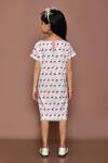 Shop_Banana Bee_White Cotton Hand Block Printed Flamingo Dress_at_Aza_Fashions