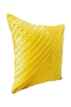 Shop_Throwpillow_Yellow Blend Of Cotton And Polyester Pleated Cushion Pillowcase _at_Aza_Fashions