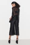 Shop_FEBO6_Black Organza Plain Wide Legged Pant _at_Aza_Fashions