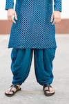 Hilo Design_Blue Georgette Embroidery Mirror Kurta Set _Online_at_Aza_Fashions