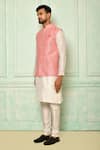 Arihant Rai Sinha_Coral Embroidery Scallops Bundi For Men_Online_at_Aza_Fashions