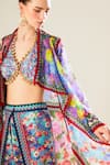 Buy_Rajdeep Ranawat_Multi Color Silk Floral Open Ursa Pattern Jacket And Dhoti Pant Set  