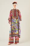 Buy_Rajdeep Ranawat_Multi Color Silk Embroidery Bandeau Neck Gayatri Floral Pattern Tunic_Online_at_Aza_Fashions