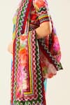 Shop_Rajdeep Ranawat_Multi Color Lycra Floral Round Tamara Pattern Pant Saree With Blouse  