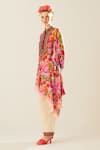 Rajdeep Ranawat_Coral Silk Printed Spread Collar Bijli Full Sleeve Shirt  _Online_at_Aza_Fashions