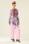 Buy_Rajdeep Ranawat_Purple Silk Embroidery Collared Bijli Floral Print Shirt _Online_at_Aza_Fashions
