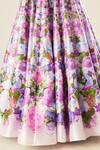 Rajdeep Ranawat_Purple Dupion Printed Flower V Neck Leela Lehenga And Poncho Set  _at_Aza_Fashions
