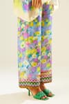 Rajdeep Ranawat_Multi Color Satin Printed Floral Permaz Botanical Pant  _at_Aza_Fashions