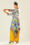 Shop_Rajdeep Ranawat_Multi Color Silk Printed Floral Band Collar Navya Draped Tunic  _Online_at_Aza_Fashions