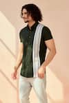 Seven_Green Cotton Satin Striped Just Aston Shirt_Online_at_Aza_Fashions