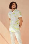 Buy_Seven_White Cotton Linen Blend Tie-dye Cosmic Dust Shirt _Online_at_Aza_Fashions