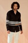 Buy_Seven_Black Camaro Striped Shirt_Online_at_Aza_Fashions