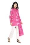 The Pot Plant Clothing_Pink Cotton Silk Shibori Draped Shirt Tunic_Online_at_Aza_Fashions