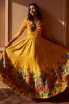 Buy Geisha Designs Yellow Printed Anarkali With Dupatta at Aza Fashions Buy_Geisha Designs_Yellow Printed Anarkali With Dupatta _at_Aza_Fashions