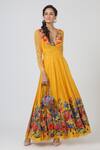 Geisha Designs Yellow Printed Anarkali With Dupatta Online at Aza Fashions Geisha Designs_Yellow Printed Anarkali With Dupatta _Online_at_Aza_Fashions