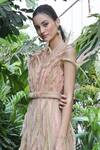 Shop_Geisha Designs_Beige Embroidered Gown With Belt  _Online_at_Aza_Fashions