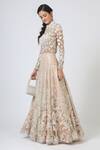 Geisha Designs_Beige Embroidered Lehenga Set _Online_at_Aza_Fashions