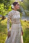 Geisha Designs_Beige Embroidered Lehenga Set _at_Aza_Fashions