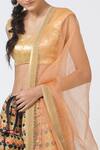 Geisha Designs_Multi Color Brocade Lehenga Set _at_Aza_Fashions