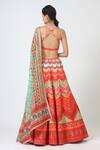 Shop_Geisha Designs_Orange Printed Lehenga Set _at_Aza_Fashions