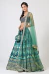 Buy_Geisha Designs_Blue Printed Lehenga Set _Online_at_Aza_Fashions