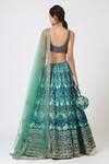 Shop_Geisha Designs_Blue Printed Lehenga Set _at_Aza_Fashions