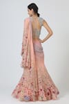 Geisha Designs_Pink Printed Lehenga Saree With Blouse  _Online_at_Aza_Fashions