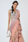 Buy_Geisha Designs_Pink Printed Lehenga Saree With Blouse  _Online_at_Aza_Fashions