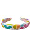 Shop_Hair Drama CO_White Printed Cartoon Motif Puff Headband_at_Aza_Fashions